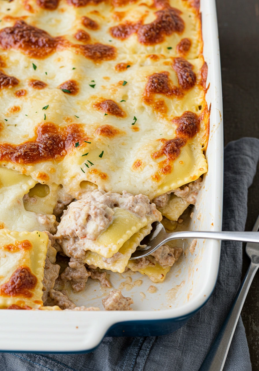 Sausage Alfredo Ravioli Lasagna